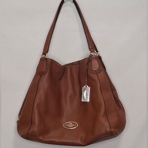 Coach Edie Brown Leather Shoulder Bag